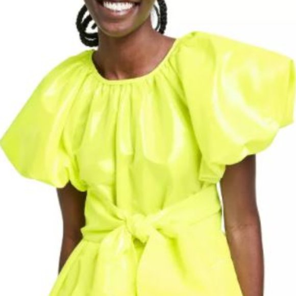 XXS *LAST DAY* CJR Puff Sleeve Tie Waist - Picture 3 of 12